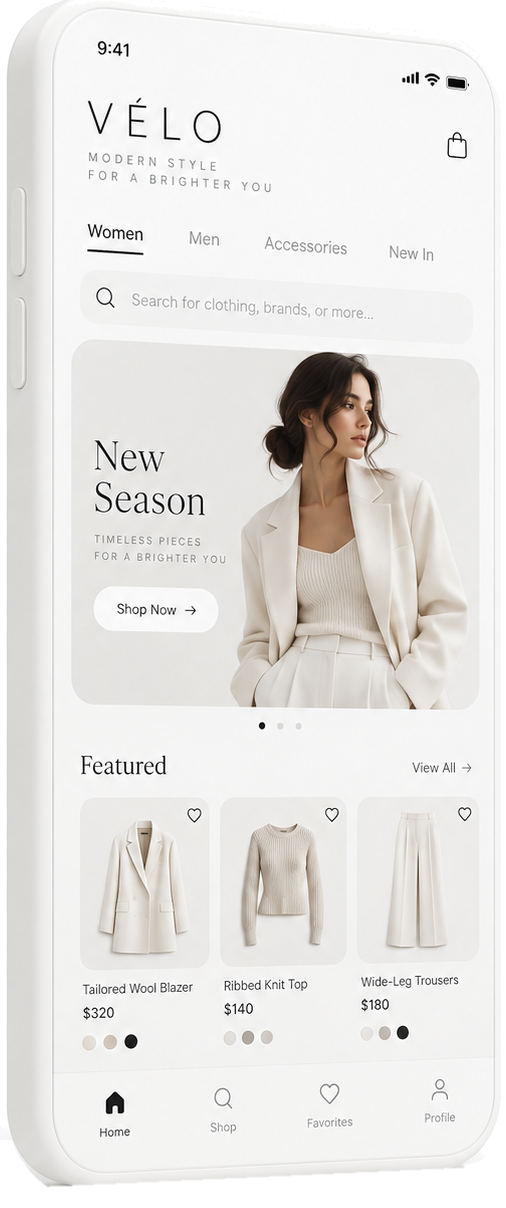 Smartphone exibindo e-commerce de moda